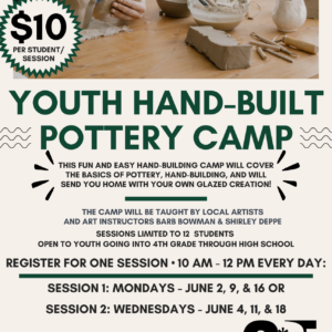 Youth Hand-Built Pottery Camp - Mondays 2025