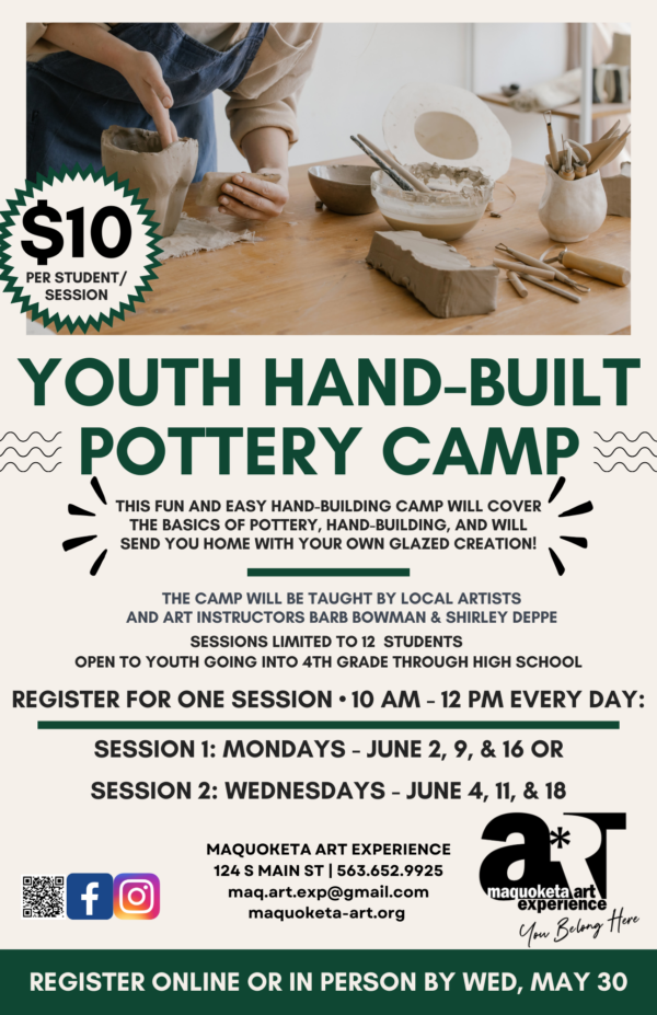 Youth Hand-Built Pottery Camp - Mondays 2025